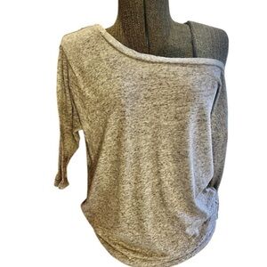 Off-Shoulder Heathered Gray Women's Sweater